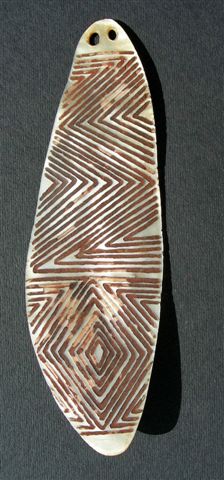 Aboriginal Engraved Pearl Shell Pendant SOLD